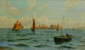 Thomas Marie Madawaska Hemy (British 1852-1937): Herring Fleet off the Coast,