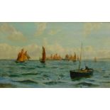 Thomas Marie Madawaska Hemy (British 1852-1937): Herring Fleet off the Coast,