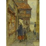 Albert George Stevens (Staithes Group 1863-1925): Window Shopping - Tin Ghaut Whitby,
