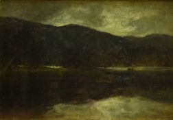 James L C Docharty (Scottish ?-1915): Loch scene at Dusk,