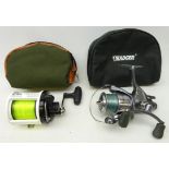 Mitchell Orca 55BT multiplier reel & an Okuma Interceptor lBF 50 open face reel,