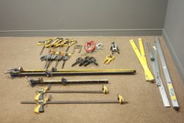 Various T-Bar, quick grip clamps and levels Condition Report <a href='//www.