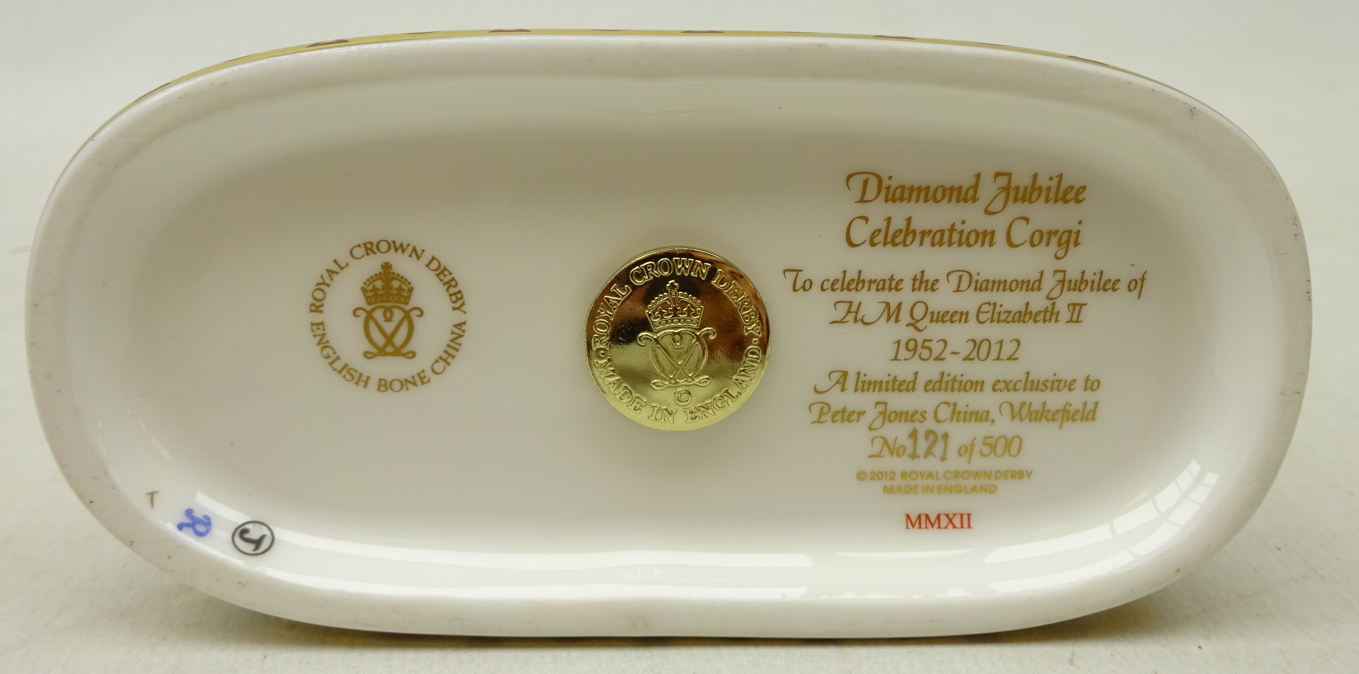 Royal Crown Derby Limited Edition Diamond Jubilee Celebration Corgi, - Image 2 of 2