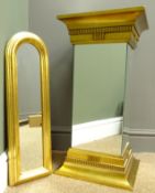 Large mirrored stand of square form with gilded base and top,