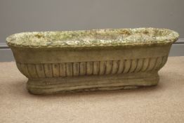Composite stone rectangular trough, W85cm, H28cm,