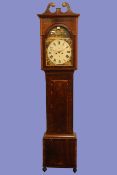 Early 19th century mahogany and rosewood banded longcase clock, eight day movement,