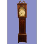 Early 19th century mahogany and rosewood banded longcase clock, eight day movement,