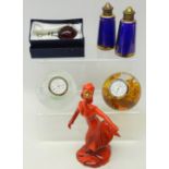 Limited edition Michael Sutty figure of a lady dancer in gilded mask,