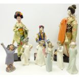 Lladro figure, three Nao figures of children,