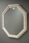 Modern oval gilt framed bevel edged mirror, rectangular wall mirror in gilt and black frame,