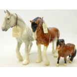 Three Border Fine Arts Figures of Horses; 'Clydesdale Stallion', 'Shire Stallion',