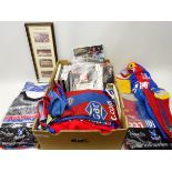 Collection of Crystal Palace FC memorabilia including replica Shirts, Books, DVD's Calendars,