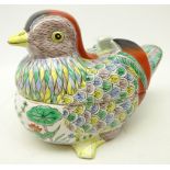 20th century Chinese tureen as a seated chicken with lift off lid Condition Report