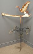 White finish weather vane with goose attempting flight pediment,
