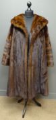 Ladies three quarter length mink coat, monogram 'MH',