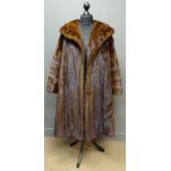 Ladies three quarter length mink coat, monogram 'MH',