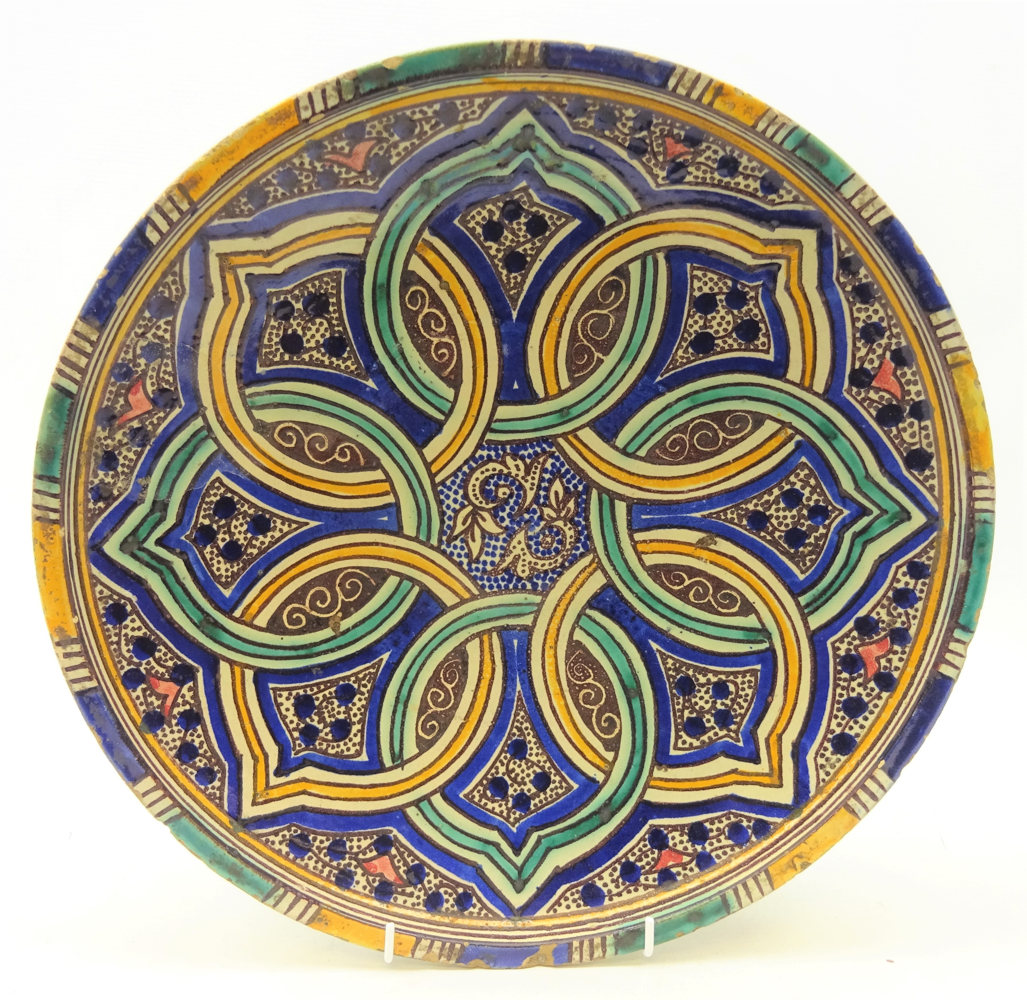 18th/ 19th century Persian polychrome shallow footed bowl,