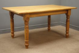 Royal Oak Furniture 'Yorkshire Rose' light oak rectangular dining table with Rose signature,