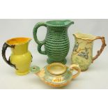 Burleigh Ware pottery Aladdin's lamp, Burleigh ware Dragon moulded jug,