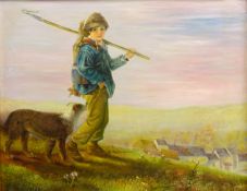 Boy with Dog and Hare and Boy with Geese,