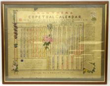 Framed and glazed Victorian Crowthers Perpetual Calendar,