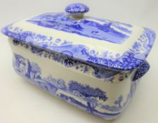 Large Spode Italian rectangular bread bin and cover, with black mark to base,