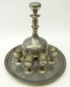 Pewter drinks set comprising,