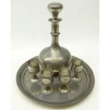 Pewter drinks set comprising,