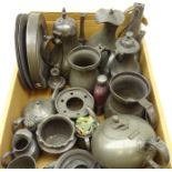 Quantity of 19th century Pewter and Britannia metal including plates with touch marks, tankards,