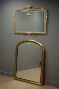 Gilt framed arched top bevel edged mirror, (W87cm, H114cm),