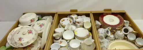 Two continental coffee services, Washington Pottery floral decorated dinnerware, part tea services,