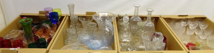 Cranberry and other coloured glassware, part suite of Stuart 'Imperial' table glassware,