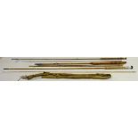 J B Walker 9ft 6in two piece split cane rod,