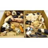 Collection of pig models including; two ceramic 'Cooper Craft', porcelain Royal Dux,