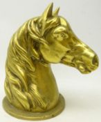 Heavy cast brass horse bust, H27cm Condition Report <a href='//www.