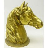 Heavy cast brass horse bust, H27cm Condition Report <a href='//www.