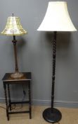 Tiffany style bronzed table lamp, the base having Dragonfly moulded decoration,