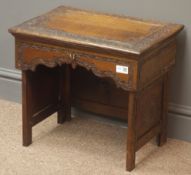 Late 19th century carved Hardwood travelling desk,