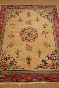 Early 20th century Chinese carpet, floral medallion,