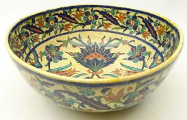 Iznik polychrome pottery bowl,