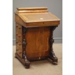 Victorian walnut inlaid davenport,