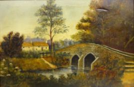Rural House, Bridge and Stream,