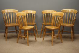 Royal Oak Furniture 'Yorkshire Rose' set six (4+2) beech farmhouse style dining chairs,