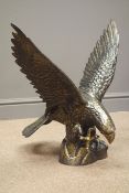 Bronzed finish cast iron eagle garden figure,