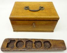 19th century treen chocolate mould, L27cm,