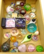 Over 30 paperweights, predominantly glass,