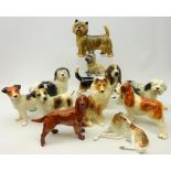 Collection of ceramic dogs including; Sylvac, Cooper Craft,