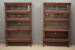 Pair mid 20th century oak 'Hillhead' sectional stacking library bookcases by Peter Graham Glasgow,