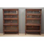 Pair mid 20th century oak 'Hillhead' sectional stacking library bookcases by Peter Graham Glasgow,