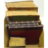 Holy Bible 1787, large folio with full suede leather binding and engraved plates,